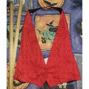 Lord West Waist Coat Tuxedo Vest Red Paisley Formal Men's Large 46-52